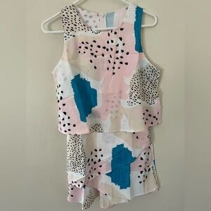 Women’s Graphic Print Sleeveless Tank Romper Size Small New In Package